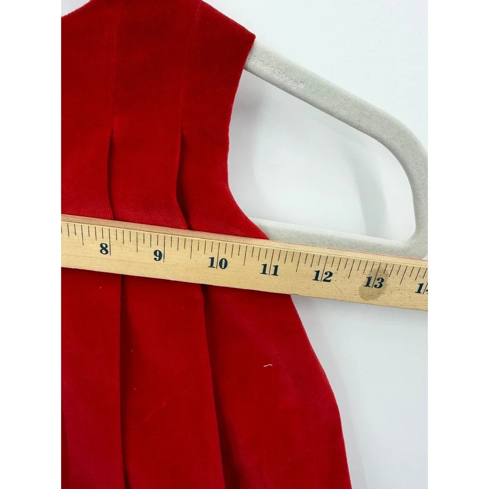 Florence Eiseman‎ Neiman Marcus Velvet Dress Kids 1T Red Floral Applique Vintage